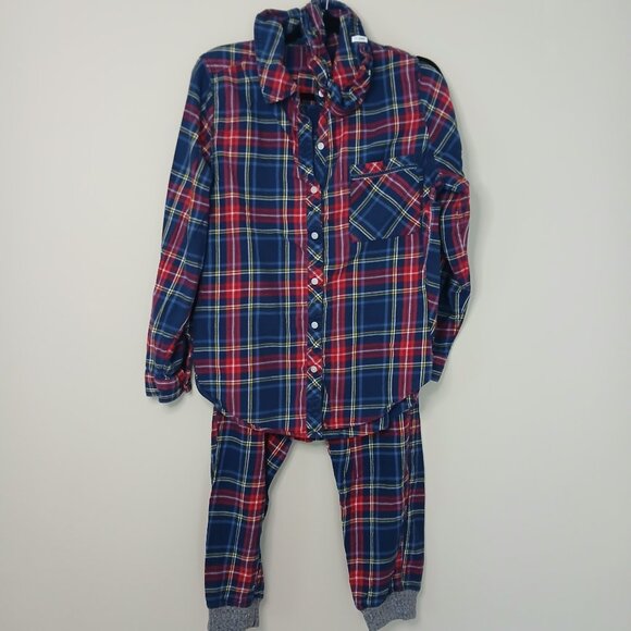 aerie Other - Aerie Plaid 3 Piece Pajama Set Jogger Pant, Long Sleeve Top and Headband Size M